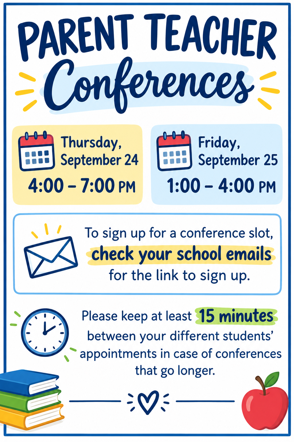Parent Teacher Conferences Next Week!